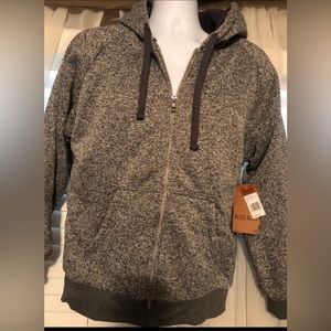 Blue Rag NWT ZIPPER Draw String Hoodie SMALL color Gray Marled very warm soft